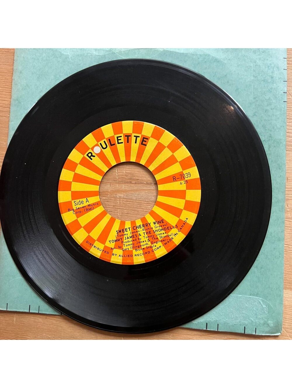 Tommy James & The Shondells - Sweet Cherry Wine/Breakaway 45rpm VG+ R18